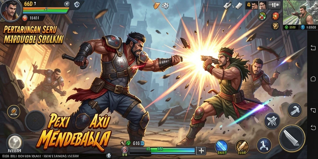 Screenshot 66D menunjukkan aksi pertarungan yang mendebarkan.