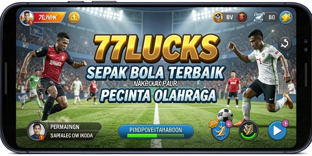 Tampilan menarik dari gameplay 77LUCKS yang penuh aksi sepak bola.