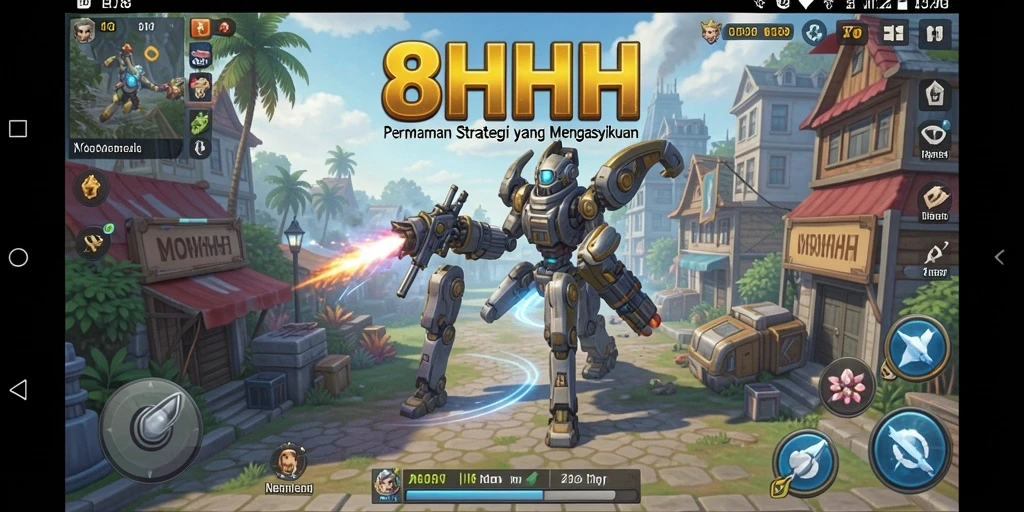 Tangkapan layar gameplay penuh aksi dari 8HHH.