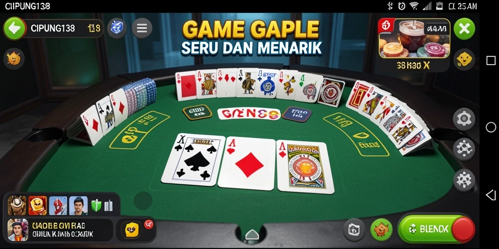 Tampilan gameplay Gaple yang seru dalam CIPUNG138.