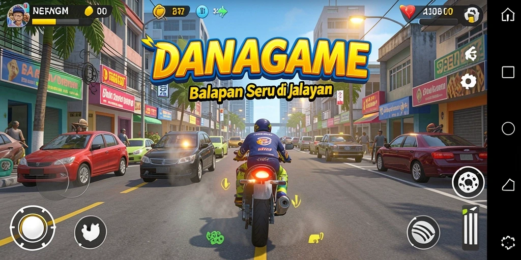 Gameplay seru dan menegangkan dalam balapan cepat.