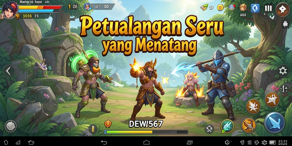 Tampilan gameplay menakjubkan dari DEWI567 yang menampilkan petualangan seru.