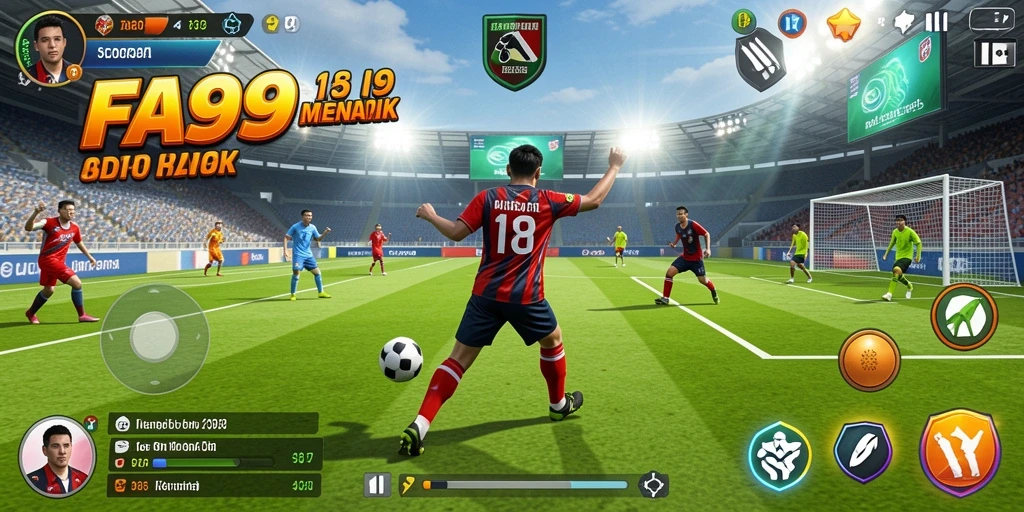 Tampilan gameplay FA99 yang menghadirkan aksi olahraga intens dan seru.