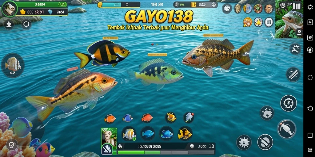Gameplay seru GAYO138 dengan ikan-ikan yang menunggu untuk ditembak.
