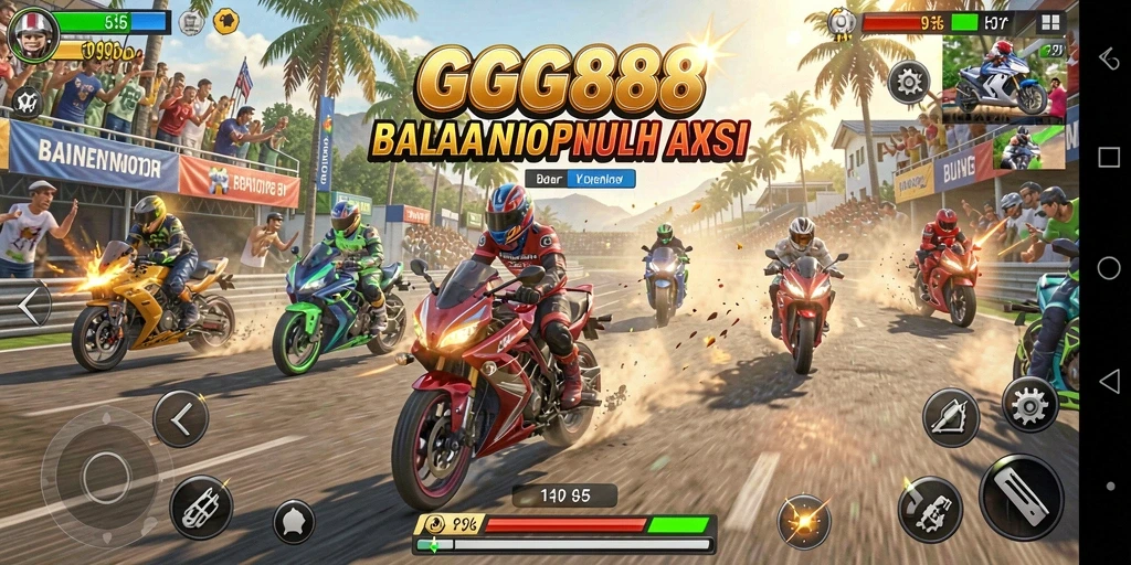 Tampilan menarik dari gameplay balapan motor GGG888