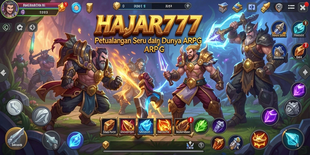 Tangkapan layar menunjukkan aksi gameplay ARPG yang menegangkan di HAJAR777.