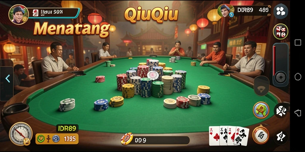 Tampilan gameplay QiuQiu yang mendebarkan di IDR89.