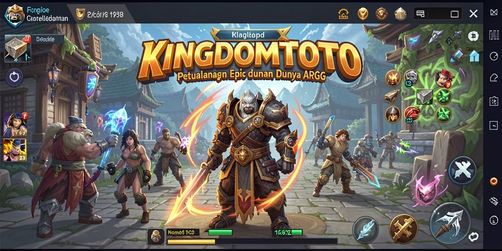 Tangkapan layar KINGDOMTOTO menampilkan aksi pertempuran mendebarkan di dunia ARPG.