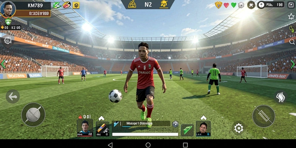 Tampilan screenshot KM789 menampilkan pertandingan olahraga yang seru dan mendebarkan.