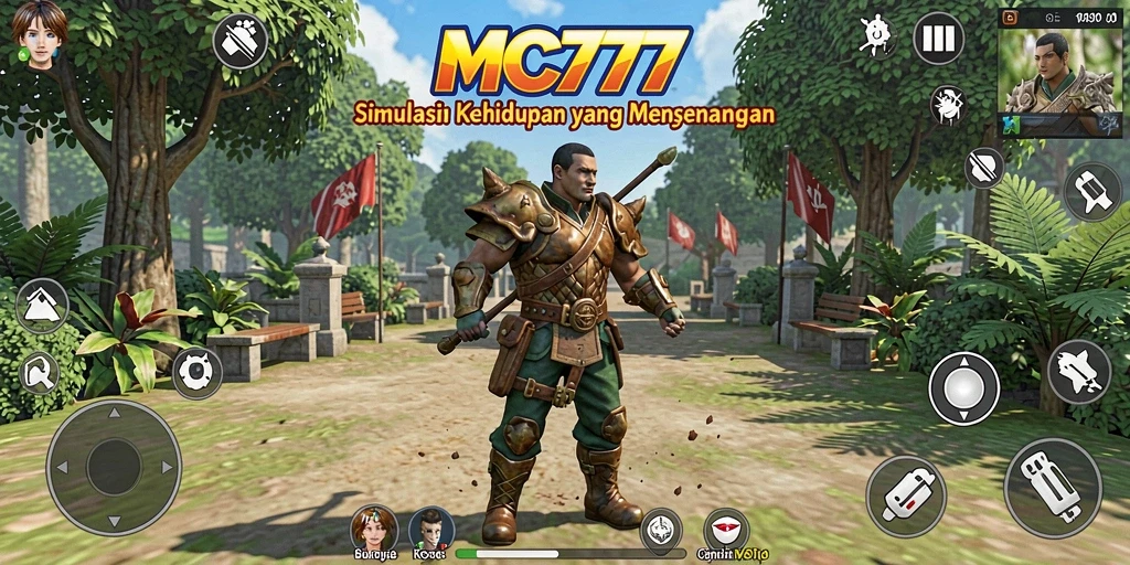 Screenshot utama MC777 menampilkan berbagai aktivitas gameplay yang menarik.