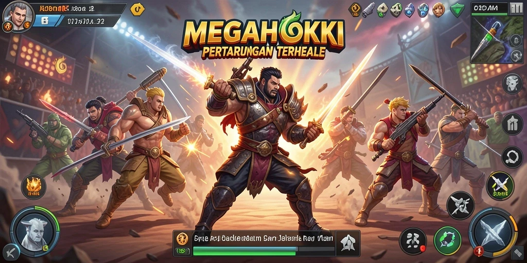 Gameplay seru dengan pertarungan intens di MEGAHOKI.