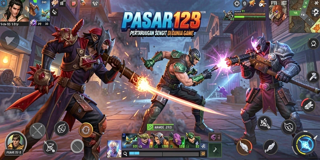 Tangkapan layar pertarungan mendebarkan dalam PASAR123.