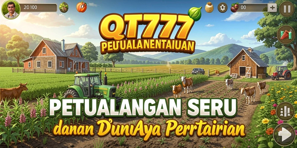 Screenshot gameplay QT777 menunjukkan aktivitas pertanian yang seru dan menyenangkan.