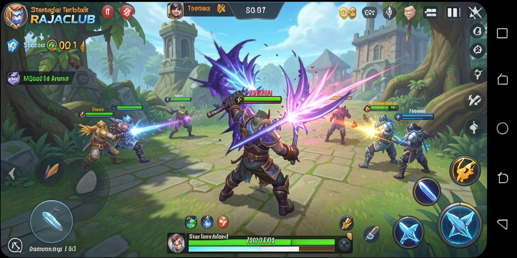 Gameplay seru RAJACLUB dengan aksi strategi yang mendebarkan.