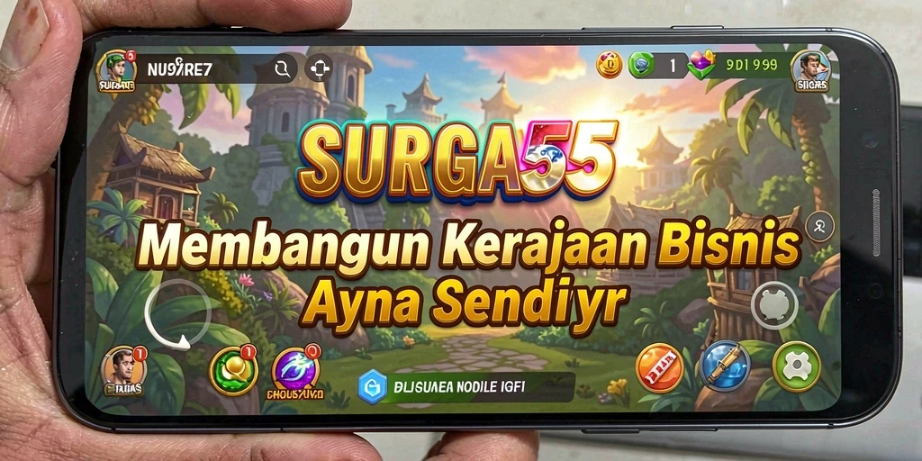 Screenshot gameplay SURGA55 menampilkan elemen bisnis yang dinamis.