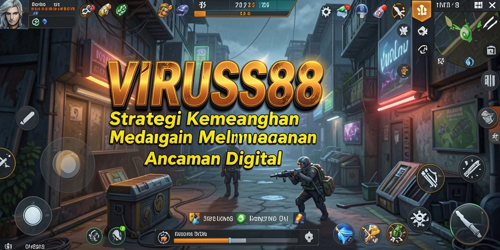 Tangkapan layar gameplay <strong>VIRUS88</strong> menampilkan pertempuran strategi yang seru dan mendebarkan.